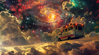 Ambulance Cosmic Journey - Space Nebula, ambulance, space HD wallpaper