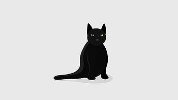 Black Cat Minimal , cat, minimalism, minimalist, artist, artwork, digital-art, deviantart HD wallpaper