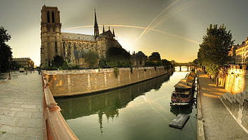 Cities, Rivers, Sky, Paris, Cathedral Of Notre Dame, Notre Dame Cathedral HD wallpaper