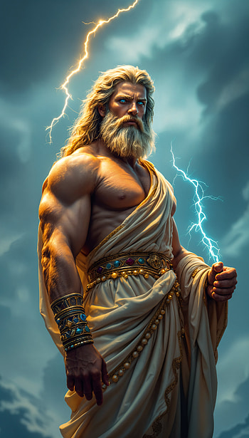 Zeus: Divine Power for Your , mythology, lightning, sculpture HD phone wallpaper