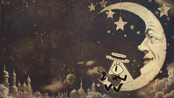 Bill Cipher's Moonlit Mystery — Gravity Falls, TV Show, cartoon, Gravity Falls, Bill Cipher, crescent moon HD wallpaper