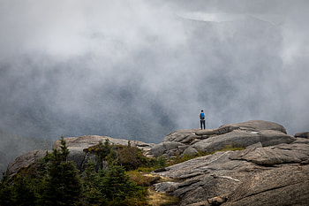 Rocks, Miscellanea, Miscellaneous, Fog, Loneliness, Lonely, Alone HD wallpaper