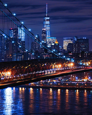Cities, Usa, Night City, Bridge, United States, Williamsburg HD phone wallpaper