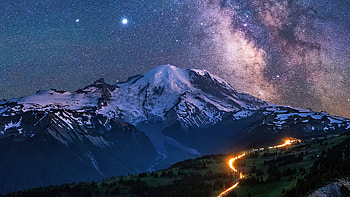 Milky Way Over Mountains , milky-way, mountains, nature, stars HD wallpaper
