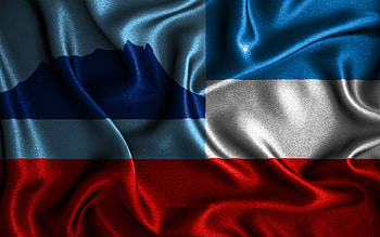 Sabah flag, , silk wavy flags, malaysian states, Day of Sabah, fabric flags, Flag of Sabah, 3D art, Sabah, Asia, States of Malaysia, Sabah 3D flag, Malaysia HD wallpaper