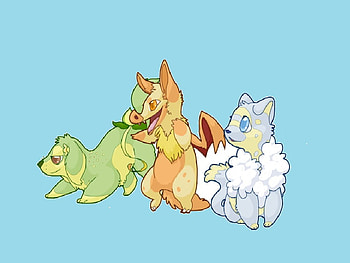 Kingdom Region Starters, starters, kingdom, fanmade, pokemon HD wallpaper