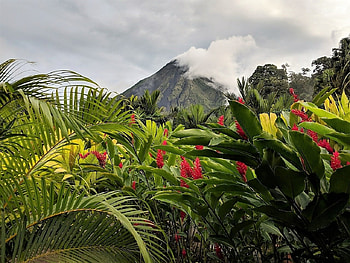 Arenal Volcano - Costa Rica, costa rica, smoke, volcano, forest HD wallpaper