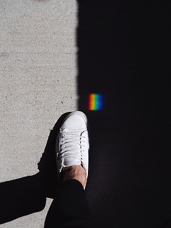 Rainbow, Sneakers, Texture, Textures, Shadow, Leg HD phone wallpaper