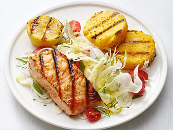 Grilled salmon recipe, Fennel salad, Polenta pairing, Mouthwatering combination HD wallpaper