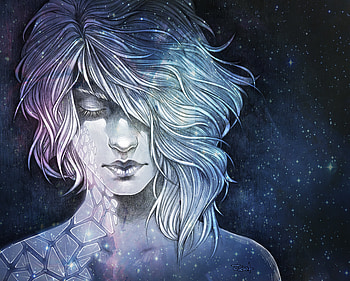 Art, Universe, Girl, Face HD wallpaper