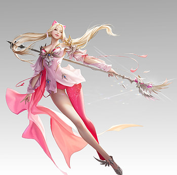 Fantasy girl, pink, pisici, fantasy, cat, luminos, girl, taekwon kim arang HD wallpaper