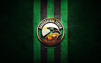 Darussafaka Basketball, golden logo, Basketbol Super Ligi, green metal background, turkish basketball team, Darussafaka SK logo, basketball, Darussafaka SK, Dacka Basketbol HD wallpaper