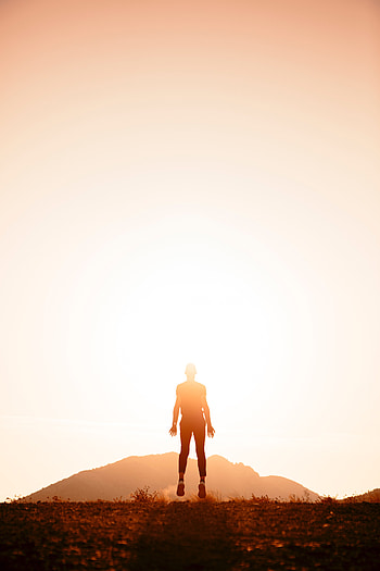 Sunset, Bright, Silhouette, Miscellanea, Miscellaneous, Bounce, Jump, Sunlight HD phone wallpaper