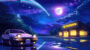 A Memorable Starry Date Night , initial-d, artist, artwork, digital-art HD wallpaper