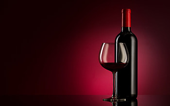 red wine, bottle of red wine, burgundy background, wine concepts, glass of red wine HD wallpaper