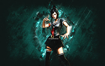 Fortnite Human Tsuki Skin, Fortnite, main characters, turquoise stone background, Human Tsuki, Fortnite skins, Human Tsuki Skin, Human Tsuki Fortnite, Fortnite characters HD wallpaper