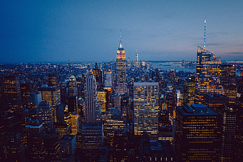 City, New York, evening, cityscape, metropolis HD wallpaper
