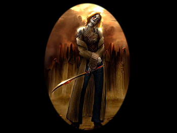 Blood Warrior, blood, fantasy, warrior, female HD wallpaper