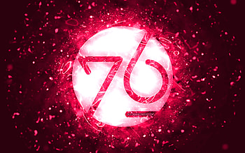 system76 pink logo, , pink neon lights, Linux, creative, pink abstract background, system76 logo, OS, system76 HD wallpaper