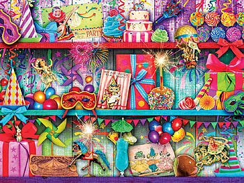 Birtay shelves, birtay, shelves, fantasy, cake, stuff HD wallpaper