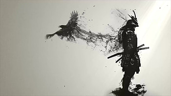 samurai crow HD wallpaper