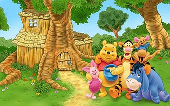 Piglet, Disney anime, Winnie-the-Pooh series, Anime backgrounds HD wallpaper