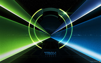 light tunnel from Disney's Tron Legacy movie HD wallpaper