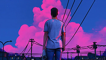 Evening Skating , skating, artist, artwork, digital-art HD wallpaper