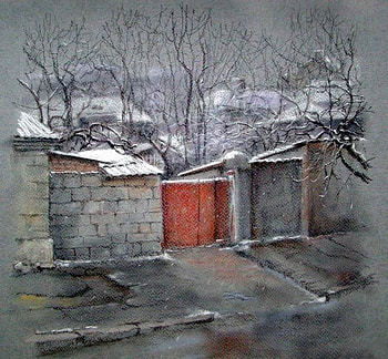 Elena Yushin. Predzime, winter, art, painting, elena yushin HD wallpaper