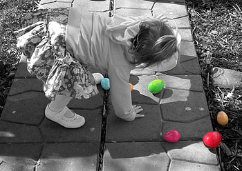 Happy Easter, girl, easter, graphy, eggs HD wallpaper
