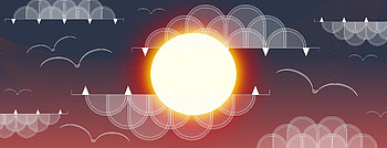 Sun, clouds, digital art HD wallpaper