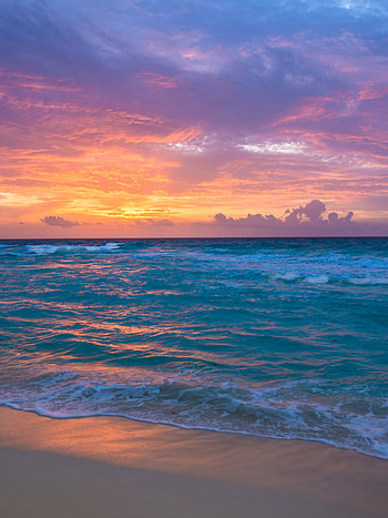 Nature, Sunrise, Sea, Surf HD phone wallpaper