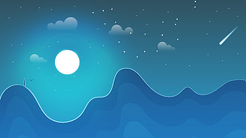 Winter Moon Minimal HD wallpaper