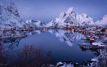 Lofoten Norway, winter, lofoten, snow, norway HD wallpaper