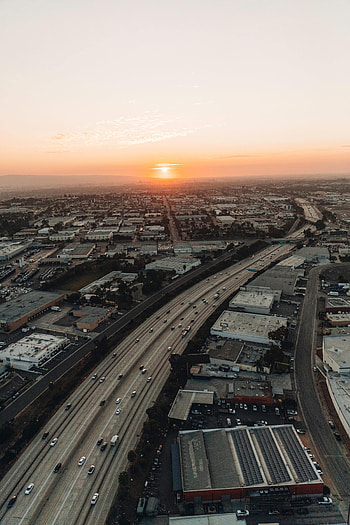 Cities, Sunset, Roads, City, Building, Evening HD phone wallpaper