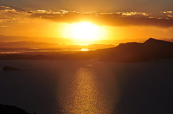 Nature, Sunset, Sky, Sea, Horizon, Sunlight HD wallpaper