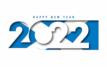 Happy New Year 2022 Scotland, white background, Scotland 2022, Scotland 2022 New Year, 2022 concepts, Scotland, Flag of Scotland HD wallpaper