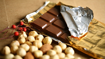 Food, Chocolate, Nuts, Tile, Foil HD wallpaper