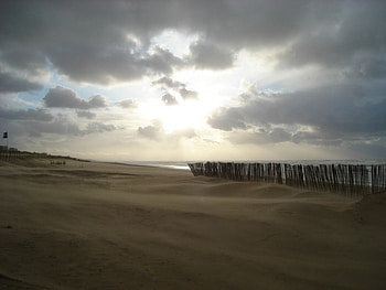 beach, the netherlands, clouds, sand, beach HD wallpaper