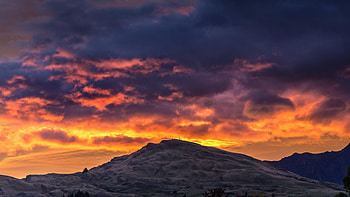 Nature, Sunset, Clouds, Mountain, New Zealand, Queenstown HD wallpaper