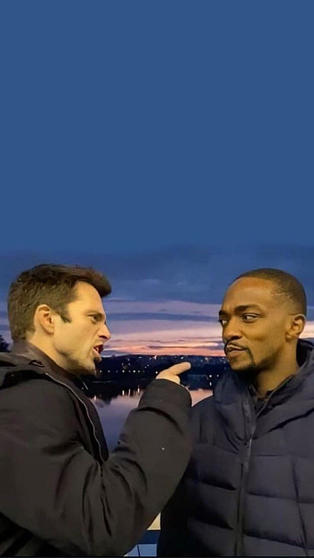 Behind the scenes, Bucky, Sam HD phone wallpaper