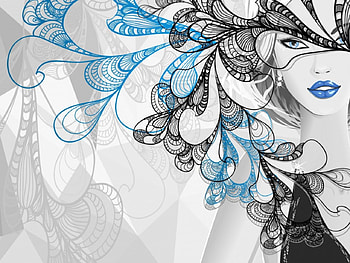 Vector Girl, blue, vector, girl, lady HD wallpaper
