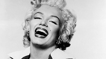 Marilyn Monroe, white, black, blonde, smile, bw, girl, actress, woman, face HD wallpaper