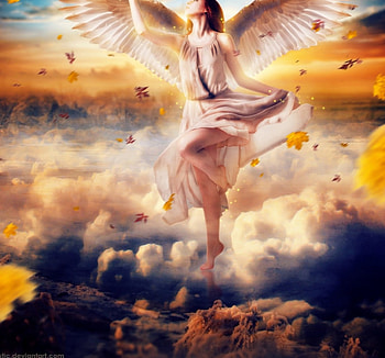 Angel, wings, lady, fantasy HD wallpaper