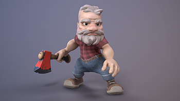 Lumberjack character, Artstation portfolio, Creative artwork, Unique style HD wallpaper
