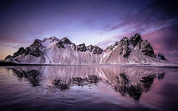 Vestrahorn Mountain Iceland, iceland, vestrahorn, water, mountain HD wallpaper