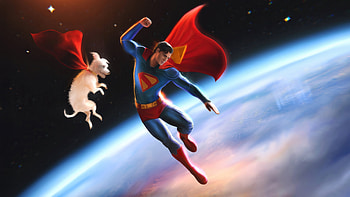 Superman And Krypto The Superdog, superman, superheroes, artwork, digital-art, art, dog, krypto HD wallpaper