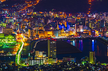 Cities, View From Above, Night City, City Lights, Japan HD wallpaper