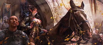 Victory, horse, art, amber ye, fantasy, girl, elf HD wallpaper