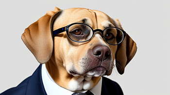 A handsom dog with glasses, AI Art, portrait, tie, suit, glasses, Animal, dog HD wallpaper